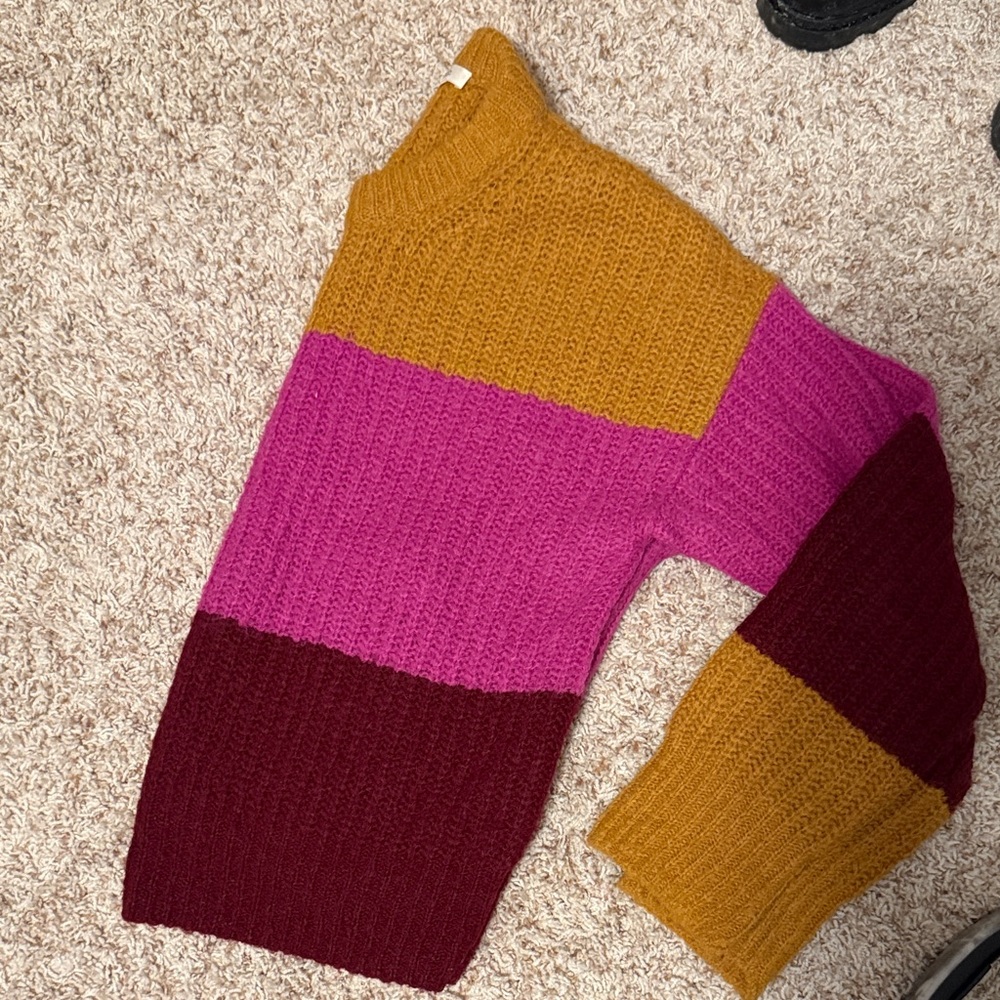 A.L.C. Mustard, Pink, and Burgundy Knit Sweater